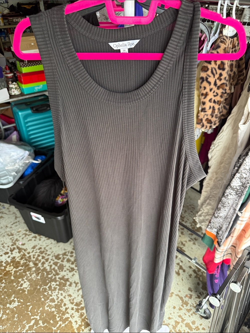 Ophelia Rae Charcoal Ribbed Scoop Tank